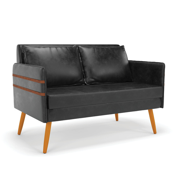 Namoradeira 02 Lugares Mari Corano Pés Palito Castanho D03 -