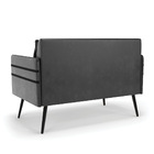 Namoradeira 02 Lugares Mari Corano Preto Pés Palito De Ferro