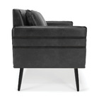 Namoradeira 02 Lugares Mari Corano Preto Pés Palito De Ferro