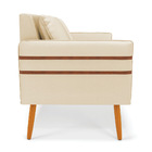 Namoradeira 02 Lugares Mari Corino Bege Pés Palito Castanho