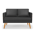 Namoradeira 02 Lugares Mari Corino Preto Pés Palito Castanho