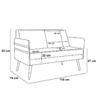 Namoradeira 02 Lugares Mari Linho Grafite A26 Pés Palito De F