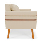 Namoradeira 02 Lugares Mari Linho Palha A32 Pés Palito Castan