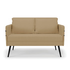 Namoradeira 02 Lugares Mari Linho Pés Palito De Ferro D03 - D