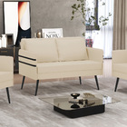 Namoradeira 02 Lugares Mari Linho Pés Palito De Ferro D03 - D