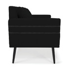 Namoradeira 02 Lugares Mari Linho Preto A79 Pés Palito De Fer