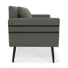 Namoradeira 02 Lugares Mari Suede Grafite Pés Palito De Ferro