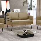 Namoradeira 02 Lugares Mari Suede Marrom Rato Pés Palito De F