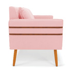 Namoradeira 02 Lugares Mari Suede Pés Palito Castanho D03 - D