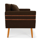 Namoradeira 02 Lugares Mari Suede Pés Palito Castanho D03 - D