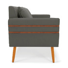 Namoradeira 02 Lugares Mari Suede Pés Palito Castanho D03 - D