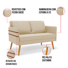 Namoradeira 02 Lugares Mari Suede Pés Palito Castanho D03 - D