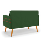 Namoradeira 02 Lugares Mari Suede Pés Palito Castanho D03 - D