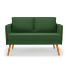 Namoradeira 02 Lugares Mari Suede Pés Palito Castanho D03 - D