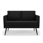 Namoradeira 02 Lugares Mari Suede Pés Palito De Ferro D03 - D