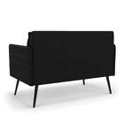 Namoradeira 02 Lugares Mari Suede Pés Palito De Ferro D03 - D