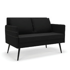 Namoradeira 02 Lugares Mari Suede Pés Palito De Ferro D03 - D