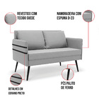 Namoradeira 02 Lugares Mari Suede Pés Palito De Ferro D03 - D