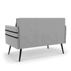 Namoradeira 02 Lugares Mari Suede Pés Palito De Ferro D03 - D