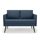 Namoradeira 02 Lugares Mari Suede Pés Palito De Ferro D03 - D