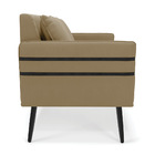 Namoradeira 02 Lugares Mari Suede Pés Palito De Ferro D03 - D