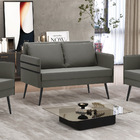 Namoradeira 02 Lugares Mari Suede Pés Palito De Ferro D03 - D