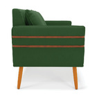 Namoradeira 02 Lugares Mari Suede Verde Pés Palito Castanho