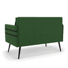 Namoradeira 02 Lugares Mari Suede Verde Pés Palito De Ferro