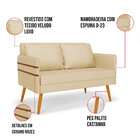 Namoradeira 02 Lugares Mari Veludo Luxo Pés Palito Castanho -