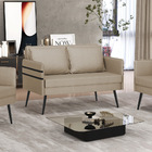 Namoradeira 02 Lugares Mari Veludo Luxo Prata A130 Pés Palito