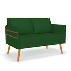 Namoradeira 02 Lugares Mari Veludo Luxo Verde A136 Pés Palito