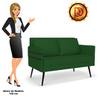 Namoradeira 02 Lugares Mari Veludo Luxo Verde A136 Pés Palito