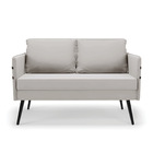 Namoradeira 02 Lugares Mari Veludo Pés Palito De Ferro D03 -