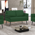 Namoradeira 02 Lugares Mari Veludo Pés Palito De Ferro D03 -