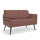 Namoradeira 02 Lugares Mari Veludo Pés Palito De Ferro D03 -