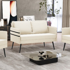 Namoradeira 02 Lugares Mari Veludo Pés Palito De Ferro D03 -