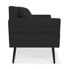 Namoradeira 02 Lugares Mari Veludo Preto Pés Palito De Ferro