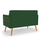 Namoradeira 02 Lugares Mari Veludo Verde Pés Palito Castanho