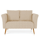 Namoradeira 02 Lugares Marilia Linho Grosso Bege A19 Pés Pali