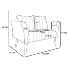 Namoradeira 02 Lugares Marilia Linho Preto A79 Pés Palito Cas