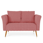 Namoradeira 02 Lugares Marilia Linho Whisky Rose A106 Pés Pal