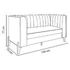 Namoradeira 02 Lugares Miami Veludo Base De Madeira Castanho