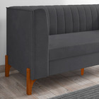 Namoradeira 02 Lugares Miami Veludo Grafite Base De Madeira C