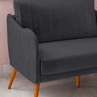 Namoradeira 02 Lugares Salem Veludo Grafite Pés Palito Castan