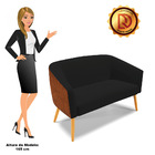 Namoradeira 02 Lugares Stella Corano Nozes Com Linho Preto A7