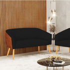 Namoradeira 02 Lugares Stella Corano Nozes Com Linho Preto A7