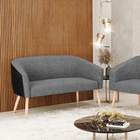 Namoradeira 02 Lugares Stella Corano Preto Com Linho Grafite