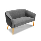 Namoradeira 02 Lugares Stella Corano Preto Com Linho Grafite