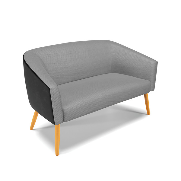 Namoradeira 02 Lugares Stella Corano Preto Com Veludo Luxo Gr