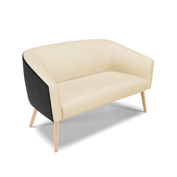 Namoradeira 02 Lugares Stella Corano Preto Com Veludo Luxo Of